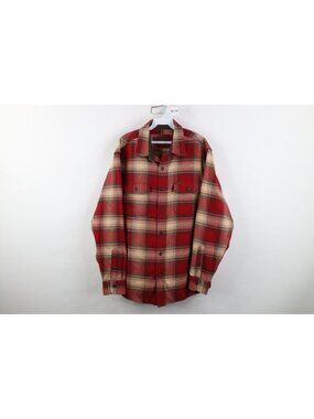 Vtg Orvis Flannel Button Shirt Jacket Jac Shirt Mens Size M Plaid Heavyweight